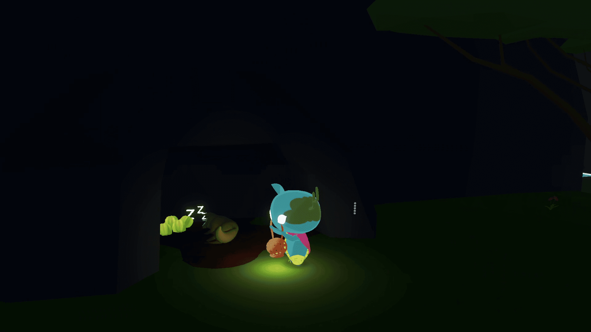 Player feeding a Capybara