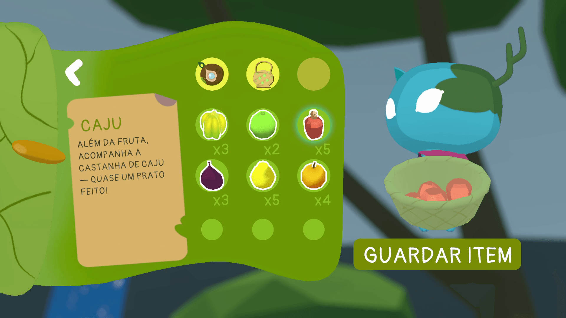 Player going through their inventory
