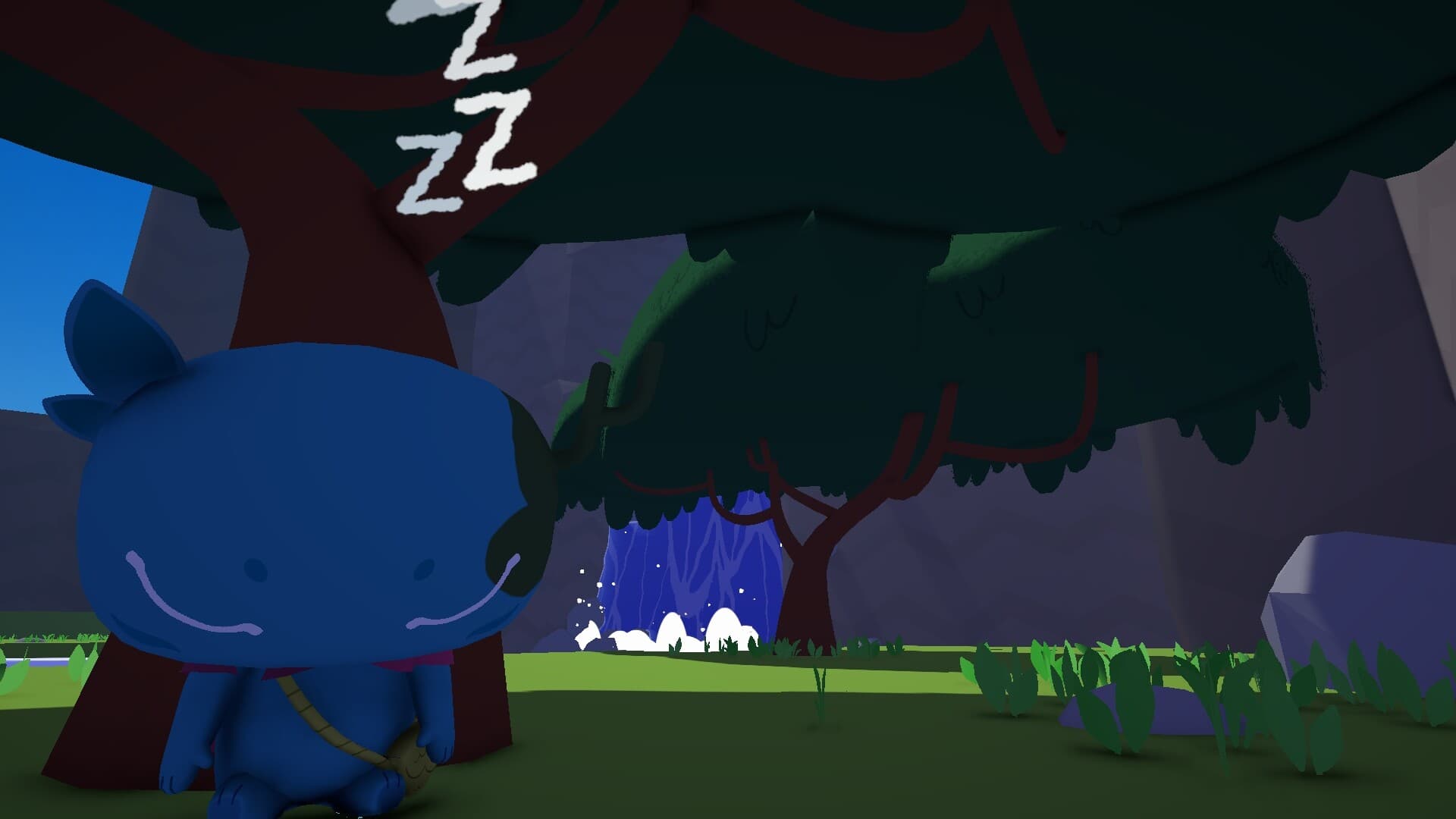 Asumi resting beneath a tree