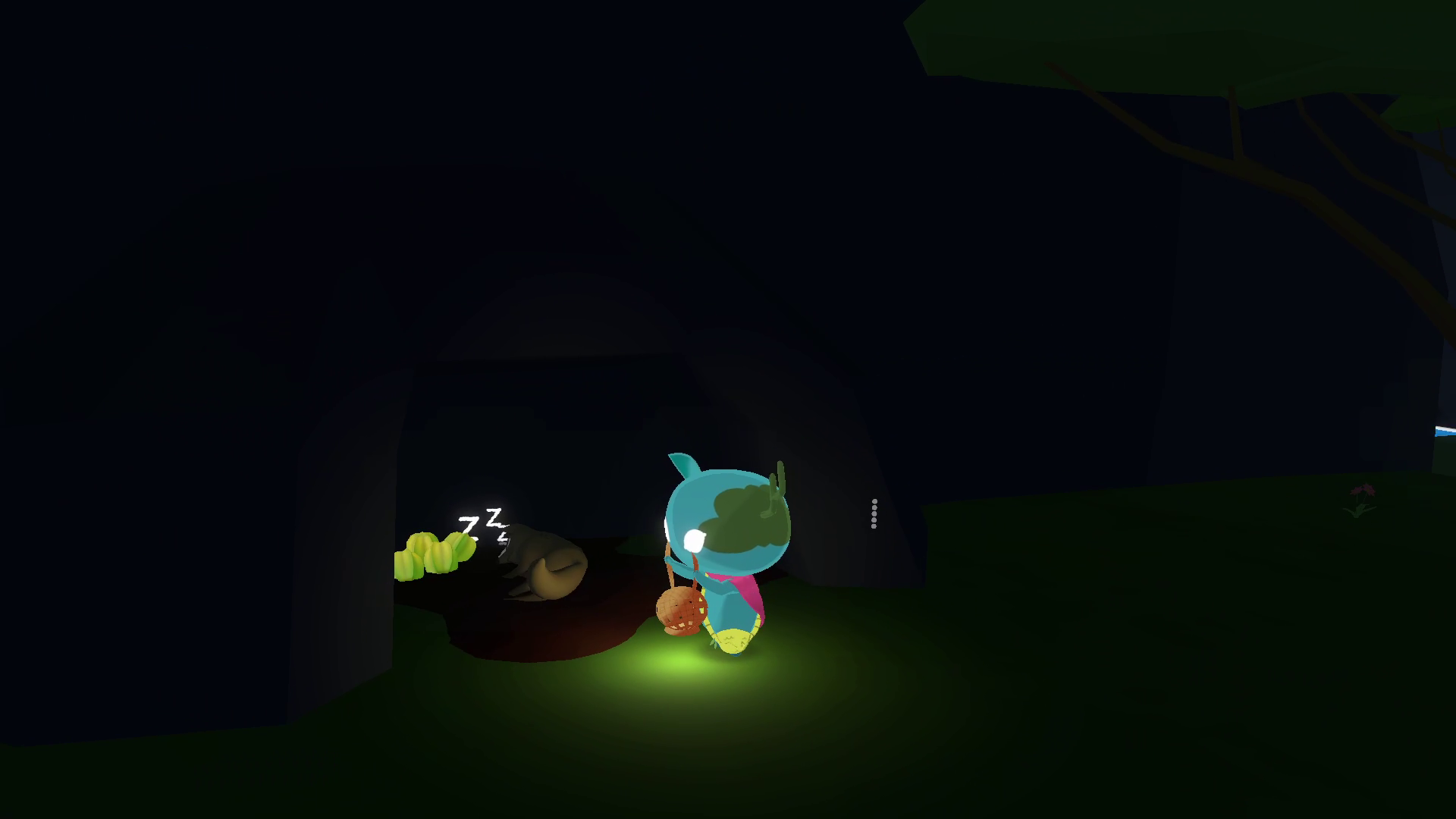 Player feeding a Capybara